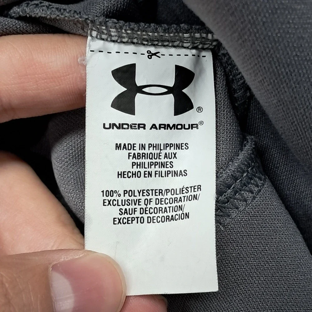 Under Armour Mens All season gear Track Jacket Grey White Stripe Full Zip Size M
